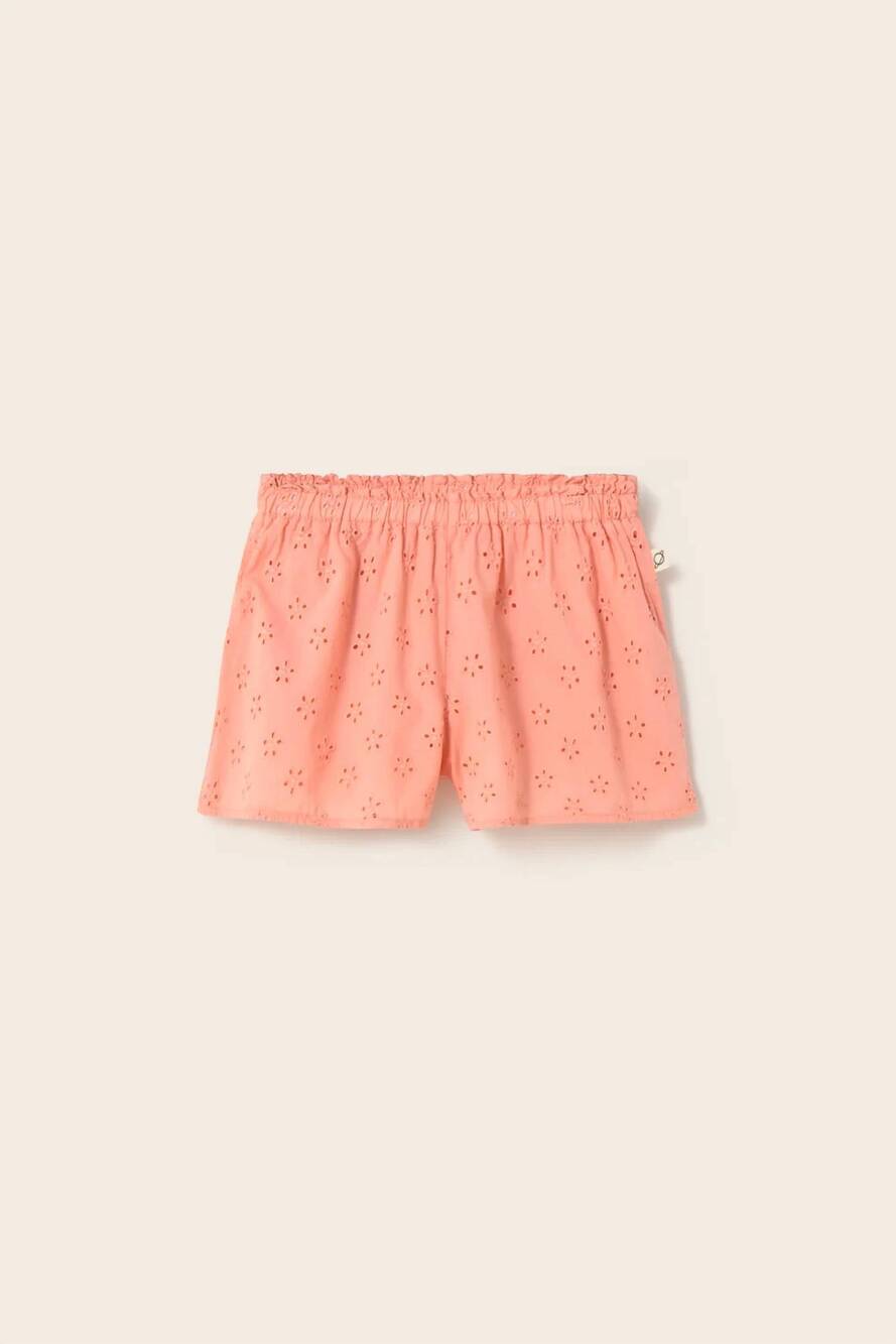 NEW MY LITTLE COZMO girls swiss embroidery cotton shorts in rose
